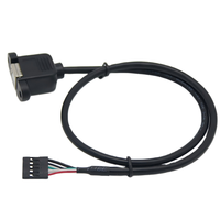 Cable de Datos DuPont USB 5 Pines a USB 2.0 BF con Revestimiento de PVC y Montaje en Panel con Bloqueo de Tornillo para Altavoces y Monitores