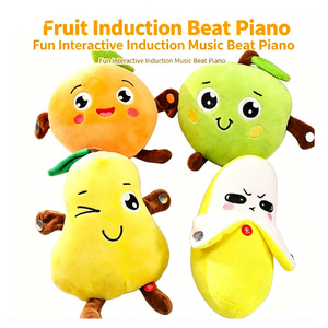 Giocattolo Musicale Interattivo EPT a Forma di Frutta in Peluche con Funzione di Registrazione e Sensore Umano, Animale di Peluche con Suoni di Pianoforte per Bambini - Product Image 1