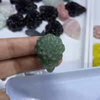 Venta al por Mayor de Mini Esculturas de Flores Ruyi de Cristal Natural, Figuritas Florales de Piedras Preciosas, Decoración de Rejilla de Cristal, Feng Shui, Manualidades de Lujo