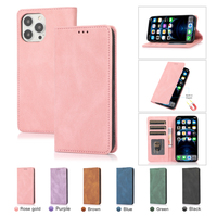 Étui portefeuille magnétique en cuir pour téléphone portable avec fentes pour cartes pour iPhone 17 17 Pro Max 15 Plus 14 13 12 11 XR XS 7 8