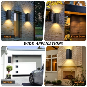 Đèn gắn tường ngoài trời tích hợp LED chiếu sáng lên xuống, bán chạy, hình vuông, 12W, 2700K, IP65, trang trí - Product Image 6