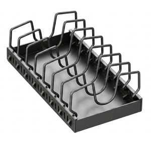 Organizador de Cozinha Multifuncional Retrátil em Aço Carbono Reforçado, Suporte Moderno Ajustável para Panelas e Tampas, Escorredor de Louça Vertical - Product Image 1