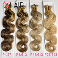 GS-Extension de cheveux humains, vente en gros, cheveux humains vierges bruts, Itip, Extension de cheveux humains indiens crépus droits bouclés à la kératine I K