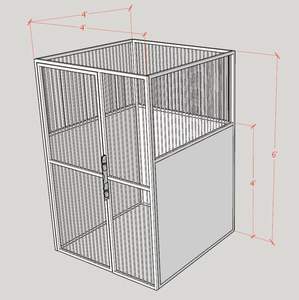 Pujia fabrika özelleştirilebilir veteriner paslanmaz çelik kapalı 4x4x6ft /4x6x 6ft köpek kulübesi cam HDPE panelleri ile kafesleri çalıştırmak - Product Image 2