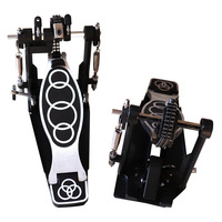 Batterie de jazz pour adulte avec double pédale, grosse caisse à double pédale, mallette en caoutchouc pour la pratique, accessoires d'instrument, logo cinq cercles trois triangles