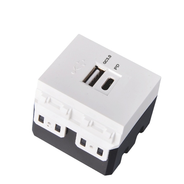 USB+type C 100-240V PD/QC 18W USB Power Charging Module, XJY-USB-A50B Wall Mount Faceplate Panel Cover Outlet