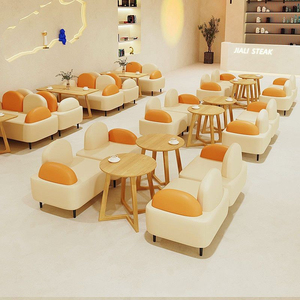 Meubles de <span class=keywords><strong>restaurant</strong></span> en bois modernes, canapé de banquette, usage commercial pour cafés, librairies, bibliothèques, durables, respectueux de l'environnement, faciles à nettoyer - Product Image 3