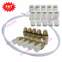 Kits de réparation de compresseur de suspension pneumatique Valve d'air M8 avec tuyau en nylon de 4mm de diamètre extérieur et raccord d'air de 4mm à 4mm