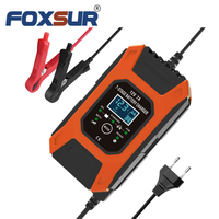 Chargeur de batterie FOXSUR 12V 7A 7 étapes, chargeur de batterie pour voiture et moto (plomb, GEL, STD, AGM), chargeur à impulsions et désulfateur