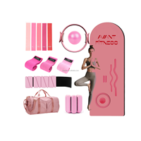 Kit de Fitness Complet Pilates et Yoga avec Logo Personnalisé, Comprenant Ballon de Yoga, Anneau de Pilates, Poids de Cheville en Silicone, Bande Élastique et Bande de Résistance – Ensemble pour Femmes