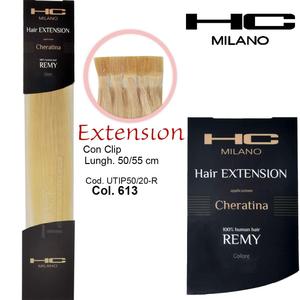 Hc Milano 20 pezzi 50/55cm Peruvian Remy Human Hair Cheratina Extension Color 613 biondo lunghezza Extra leggera allungata 14 pollici - Product Image 1