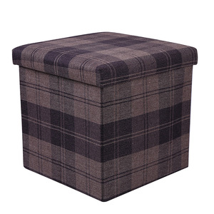 Multi Functional <b>Storage</b> Stool Square Geometric Linen Fabric <b>Entryway</b> <b>Shoe</b> Organizer Daily Necessities Standing Type - Product Image 5