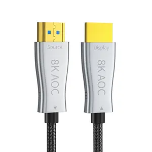 인기있는 광섬유 HDMI 2.1 케이블 광섬유 HDMI 케이블 실버 광섬유 케이블