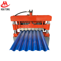 Máquina Automática para Fabricar Láminas de Techo de Acero Corrugado, Control PLC, Motor de Alta Velocidad de 5.5kW, 380V, Huatong