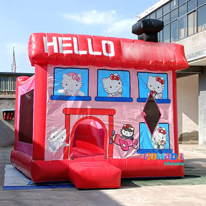 Nouveau design coloré Château gonflable Kitty avec toboggan et trampoline pour enfants, idéal pour la location de fêtes, certifié CE - Product Image 4