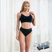 Culotte en bambou 4 couches taille haute pour période Culotte étanche respirante pour incontinence féminine Culotte solide Style hipster tricoté