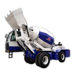 Betoneira giratória montada em veículo Lehman, caminhão betoneira móvel com carregamento automático de 3,5 metros cúbicos
