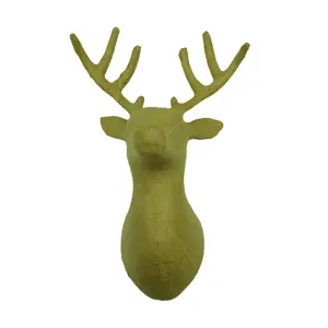 Eco-friendly Paper Material 3D Paper Mache Reindeer Head Animals For Christmas