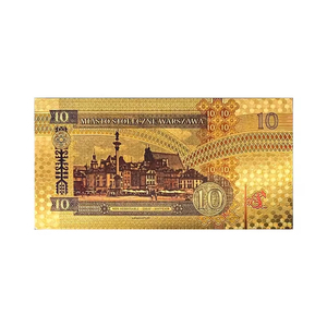 Collectible Craft Gifts 2017 Poland 10 Gold Foil Electroplated Banknote - Product Image 5