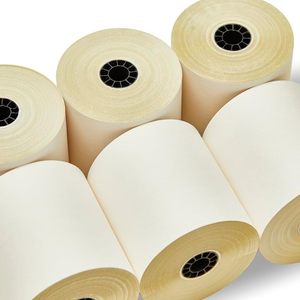 3 ''X 95 'Blanco/Canary <span class=keywords><strong>2</strong></span> <span class=keywords><strong>Ply</strong></span> Impresora de cocina sin carbón Rollos de recibos de caja registradora de papel para SP2000 UP389 480 220 250 - Product Image 2