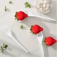 Greenday Custom Color Wegwerp Servies PLA Bestek Tafelgerei Vork Composteerbaar 6"/6.5"CPLA Vork voor Fruit Cake