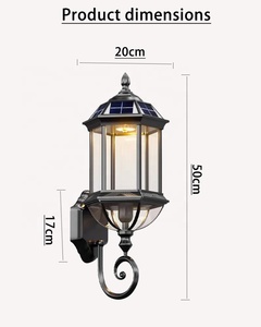 Lampe Murale Solaire Extérieure Étanche pour Cour, Couloir et Porte, Style Rétro Européen - Product Image 3