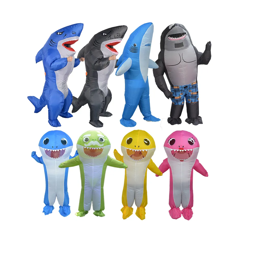Source Factory Adult Sharks Inflatable Costumes Halloween Cosplay Shark Mascot Fancy Party