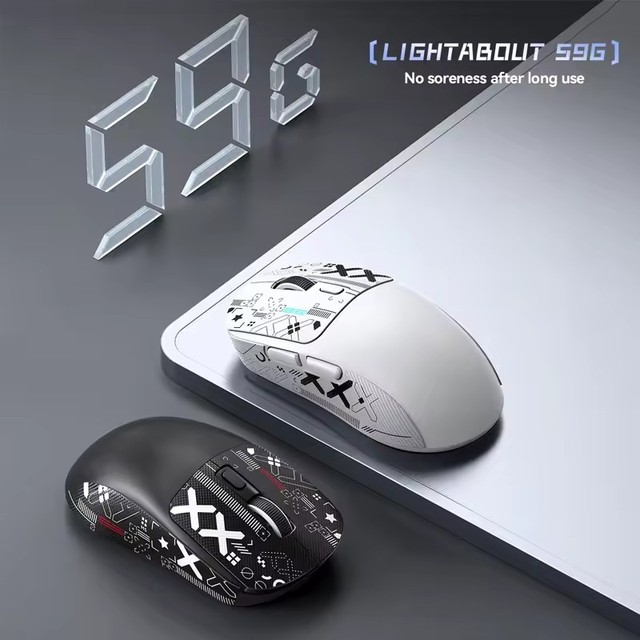 T-WOLF X4 Wireless Gaming Mouse Tri Mode Wired Bluetooth 3 in 1 Mice 8000DPI Adjustable Driver 1000Hz High Polling Rate No Delay