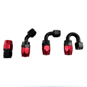 Adaptador de junta giratoria Haofa AN, conector rápido para línea de aceite, combustible y gas, aleación de aluminio roja, 80-110 Char - Product Image 1