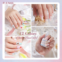 R S ongles personnalisé votre logo fleur de fromage Gel en bouteille 12 couleurs populaire sans hema gel peinture art pour salon de beauté