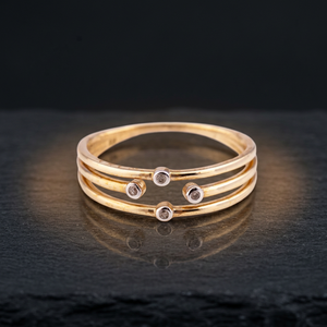 Anillo de Plata de Ley Chapado en Oro de 14K de Primera Calidad, con Diamantes de Corte Brillante y Engaste Pavé, Estilo Minimalista y Moderno para Mujer, Precio de Fábrica - Product Image 2