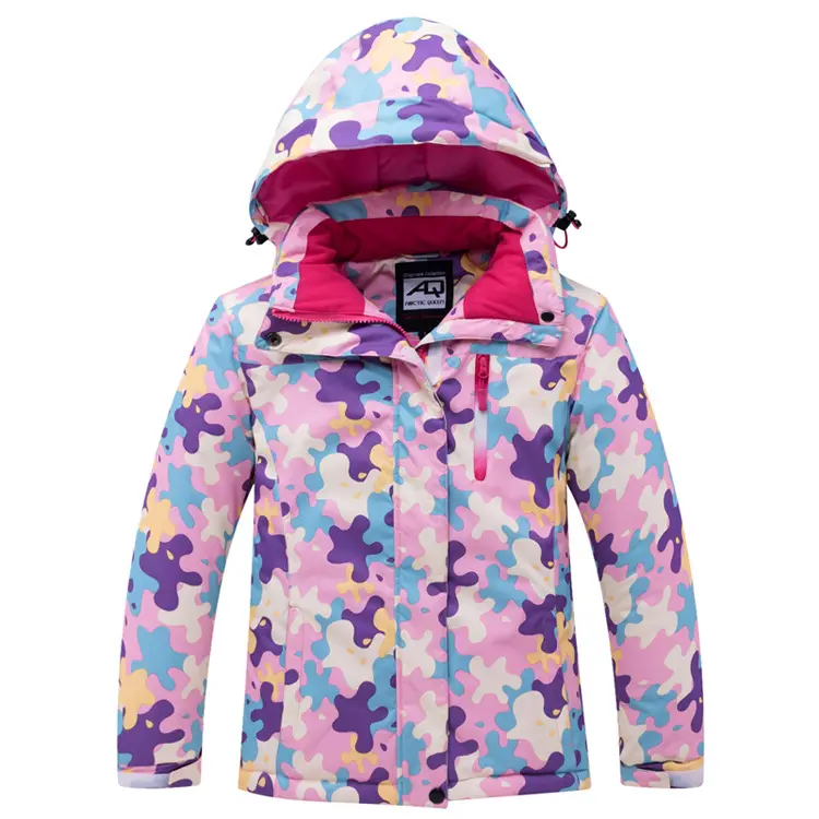 Chaqueta de nieve gruesa y cálida para niños y niñas, traje de nieve de color de camuflaje, esquí, Snowboard, precio barato