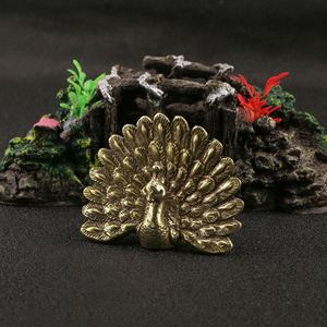 真鍮の工芸品孔雀の像の装飾品真鍮の孔雀の家の装飾品シミュレーションおもちゃ - Product Image 2