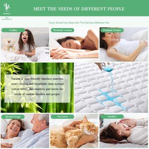 Protège-<span class=keywords><strong>matelas</strong></span> matelassé imperméable de luxe, lavable en machine, confortable, disponible en différentes tailles, anti-punaises de lit - Product Image 6