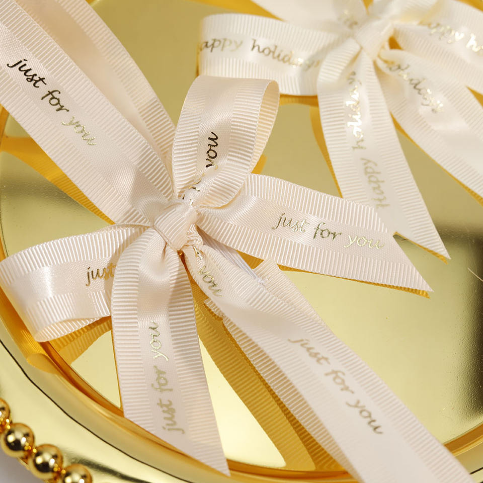 Strachy Loop Ribbon Wholesale Custom Gift Wrapping Stretch Loop Pre Tied Ribbon Bow with ...