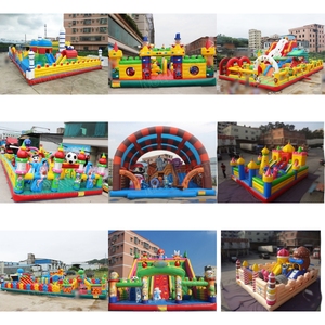 Pingüino nuevo salto Yuedong Casa de rebote inflable tobogán doble obstáculo Castillo dibujos animados parque temático verde - Product Image 5