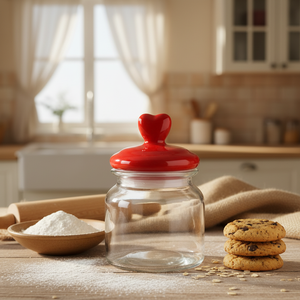 Frasco de Vidrio Transparente para Almacenamiento de Alimentos con Tapa de Cerámica en Forma de Corazón, Hermético, de Grado Alimenticio, para Dulces, Galletas, Té, Cocina, Despensa - Product Image 2