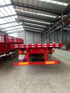 Fabricant professionnel Vente de remorque de camion à plat en acier Q345B à 3 essieux Semi-rails à plateau pour le transport de marchandises par conteneurs - Product Image 5