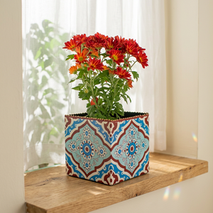AK boîte à fleurs en métal laiton carré petite mini table fenêtre bureau décor à la maison pots de jardinière d'intérieur vase à fleurs - Product Image 2