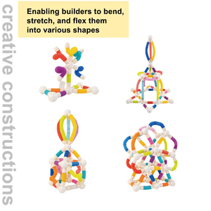 Jouets éducatifs magnétiques en plastique multicolores DIY Montessori, bâtonnets, billes, blocs, ensemble de construction de modèles, enfants de 5 à 7 ans, aimants - Product Image 3