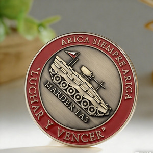 Moneda Conmemorativa de Aleación de Zinc Premium, Diseño en Relieve, Borde de Esmalte Rojo, Suministro de Fábrica, Entrega Rápida - Product Image 1