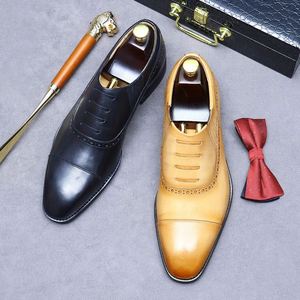 Chaussures Oxford légères et imperméables en cuir de vachette respirantes à lacets pour hommes grandes tailles, idéales pour les occasions formelles et décontractées (vente en gros) - Product Image 5