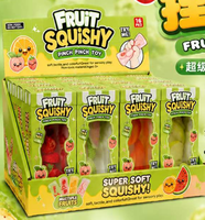 Jouet à presser long et souple en TPR, imitation fruits (fraise, pastèque, orange, pomme), anti-stress