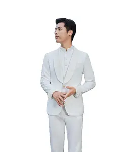 Trajes de Boda Blancos de Alta Calidad para Caballero, Trajes Formales de Fiesta para Hombres Jóvenes a la Moda - Product Image 1