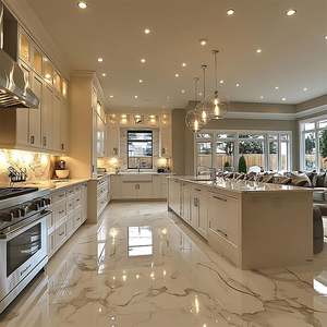 Bespoke Custom-Size Eco-Friendly <b>Kitchen</b> Cabinets Integrated <b>Island</b> Design High Quality Laminate Stainless Steel Finish Faucet - Product Image 4