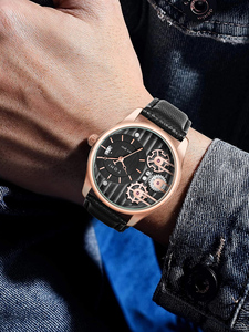 นาฬิกาควอตซ์เรียบง่ายสำหรับผู้ชาย <span class=keywords><strong>TOMI</strong></span> ชุดของขวัญสุดหรู สายหนัง 22 มม. ตัวเรือนโลหะผสม หน้าปัดกระจก กลไกหางโจว - Product Image 4