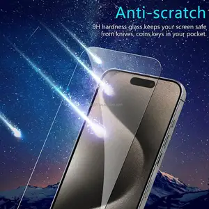 Sensitive Touch High Transparency Easy Installation Smooth Screen Protector For Iphone 13 14 15 Pro Max Dust-Removal Waterproof