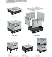 Grand entrepôt industriel de stockage pliable/pliable/pliable bac à palettes en plastique/conteneur/boîte pour pièces automobiles/logistique