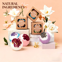 Bombes de bain et boules effervescentes artisanales emballées individuellement - Coffret cadeau végétalien de luxe, utilisation portable et jetable pour les voyages et le bain à domicile