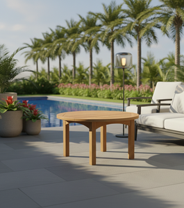 Mesa de centro redonda para exteriores, fabricada con madera de teca seleccionada, para espacios elegantes y duraderos. - Product Image 5